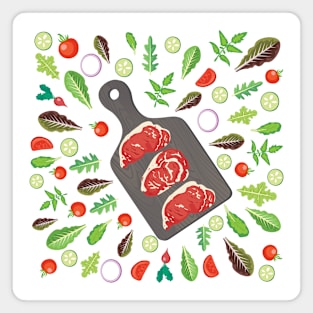 Veggie and Meat Explosion Magnet